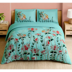 Spaces Shubha Madhubani Tibetan Stone Traditional Nature-Inspired 300TC Cotton Super King Bed Sheet Set | 1085749 Tibetan Stone