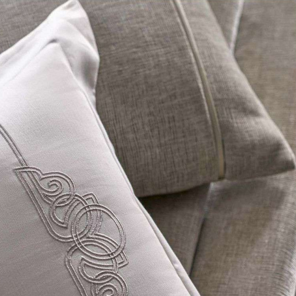 D'Decor Celestia Silver Luxury Bedding Set | Premium Chenille Bed Cover & Embroidered 210 TC Cotton Bedsheet | Oralis CE02 Silver