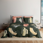 D'Decor Platinum AW25 Urbanist Dark Shadow Abstract Digitally Printed 5-Piece Double Bedsheet Set | RP228 Urbanist Dark Shadow