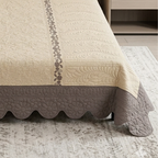 TIMA Angel 5PC Bedcover | Muted Taupe & Cream Quilted Set