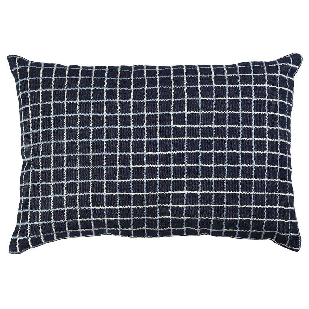 Sadyaska Florida Denim Embroidered Geometric Denim Sofa Cushion Pillow Case 12" X 18"… 1 Pcs Cushion Cover