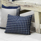 Sadyaska Florida Denim Embroidered Geometric Denim Sofa Cushion Pillow Case 12" X 18"… 1 Pcs Cushion Cover