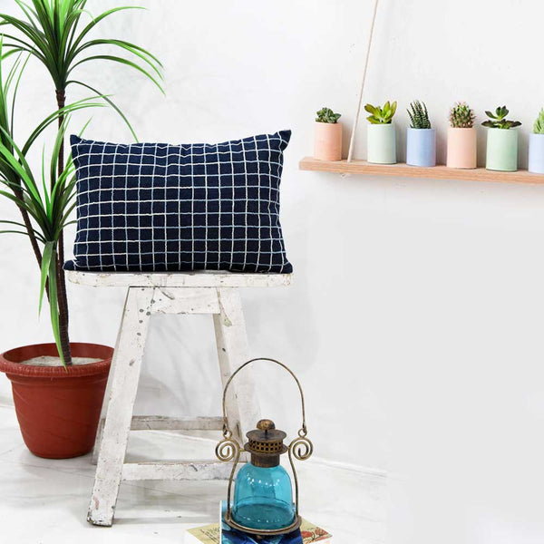 Sadyaska Florida Denim Embroidered Geometric Denim Sofa Cushion Pillow Case 12