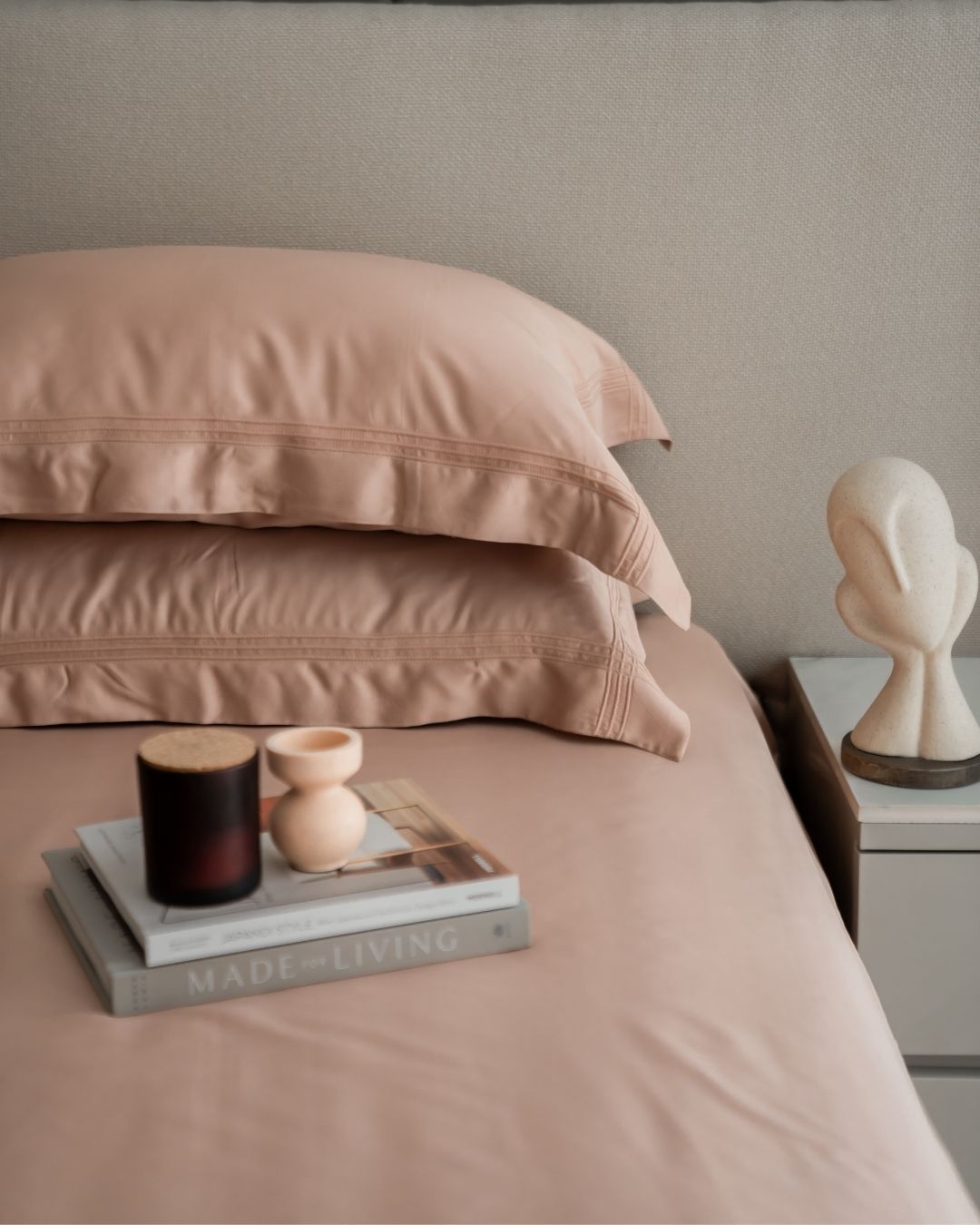 Sadyaska Creme Pleated Bamboo Set 1 Pcs Bedsheet