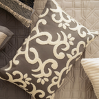 Sadyaska Glace Elephant Grey Cotton Embroidered (Size : 12"X18") 1 Pcs Cushion Cover