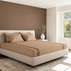 Sansaar by D'Decor Large Bedsheet Set with 2 Pillow Covers - Volute - Buckskin - Embroidered - 1 Pc