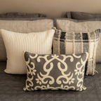 Sadyaska Glace Elephant Grey Cotton Embroidered (Size : 12"X18") 1 Pcs Cushion Cover