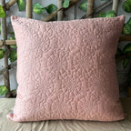Sadyaska Coral and Taupe Quilted Reversible Cotton 1 Pcs Euro Sham