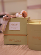 Sadyaska Happy Time Scented Candle -Green Leather 1 Pcs Product