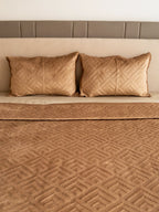 Sadyaska Seoul Camel Velvet Set 1 Pcs Bedspread