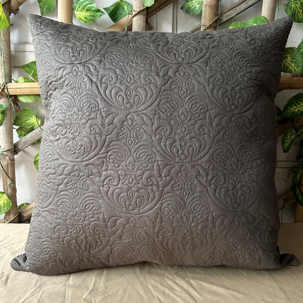 Sadyaska Dark Grey Quilted Reversible Cotton 1 Pcs Euro Sham
