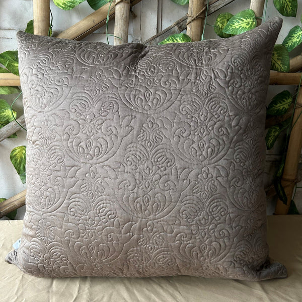 Sadyaska Khaki and Hazel Beige Quilted Reversible Cotton 1 Pcs Euro Sham