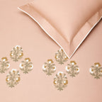 Sansaar by D'Decor Large Bedsheet Set with 2 Pillow Covers - Lilium - Candy Heart - Embroidered - 1 Pc