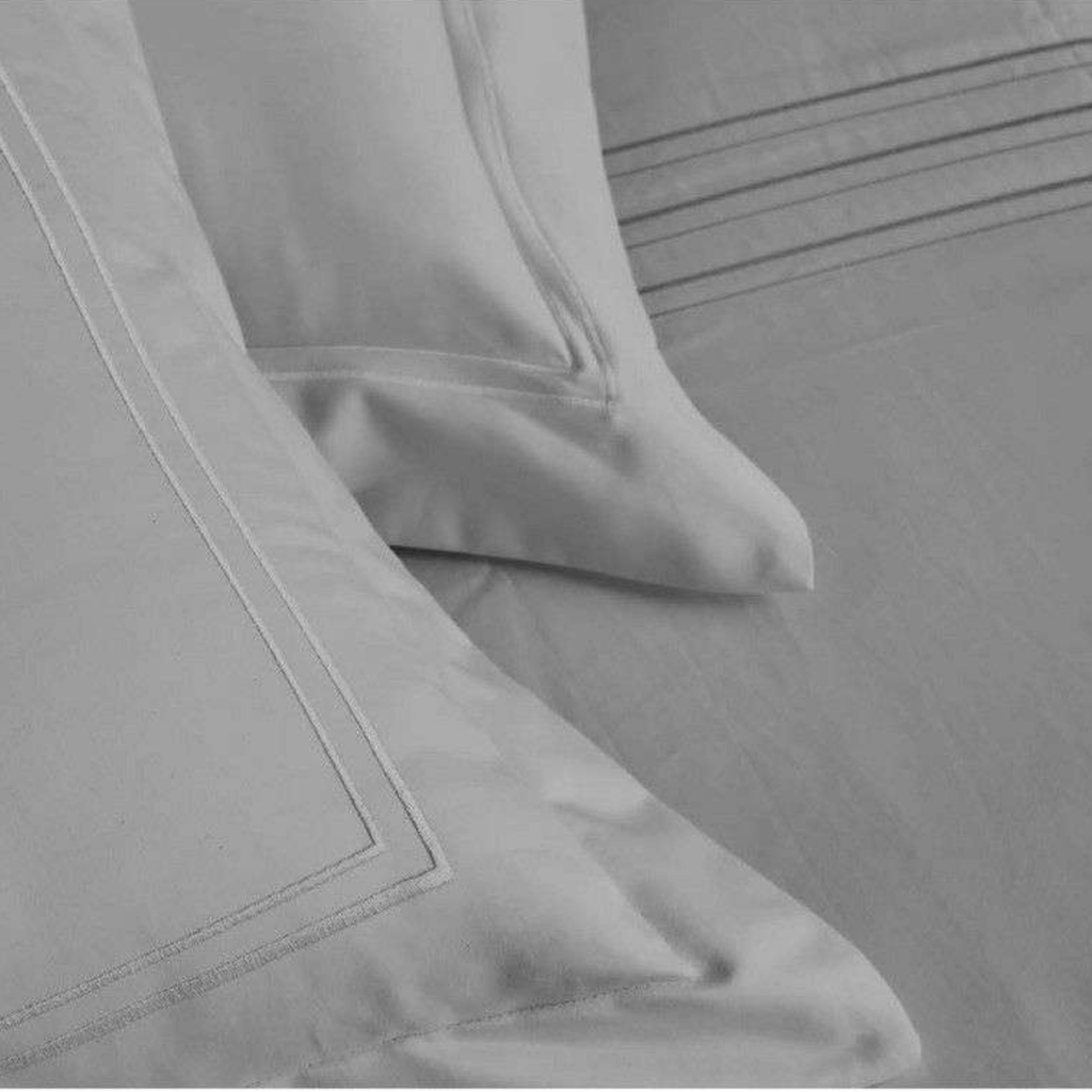 D'Decor Pearl Miraan Vapor Blue Super Premium 5-Piece Bedsheet Set | 1000 TC Cotton Sateen with Elegant Embroidery | PE02 Vapor Blue
