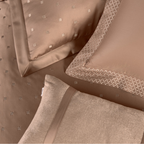 D'Decor Luxor Sanders Latte Super Premium 6-Piece Bedding Gift Set | 800 TC Cotton Sateen & Monotone Embroidered Quilted Bed Cover | LX01 Latte