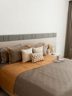 Sadyaska Adelle Mocha and Honey Mustard 300TC Cotton 10 Pcs Bedding Set