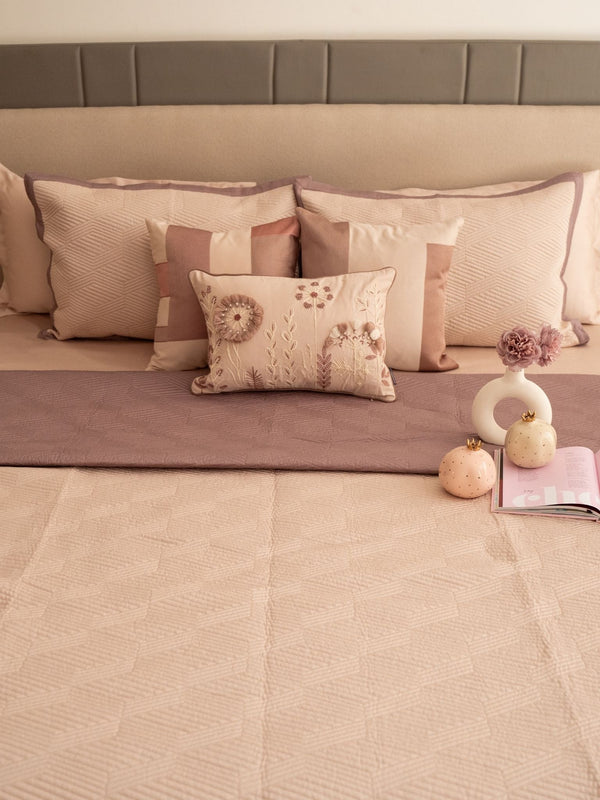 Sadyaska Adelle Old Rose and Buff 300TC Cotton 10 Pcs Bedding Set