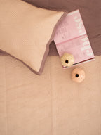 Sadyaska Adelle Old Rose and Buff Cotton Reversible 1 Pcs Bedspread