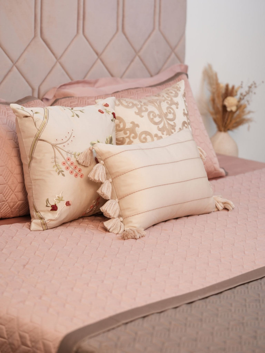Sadyaska Adore Rose and Taupe 300TC Cotton 10 Pcs Bedding Set