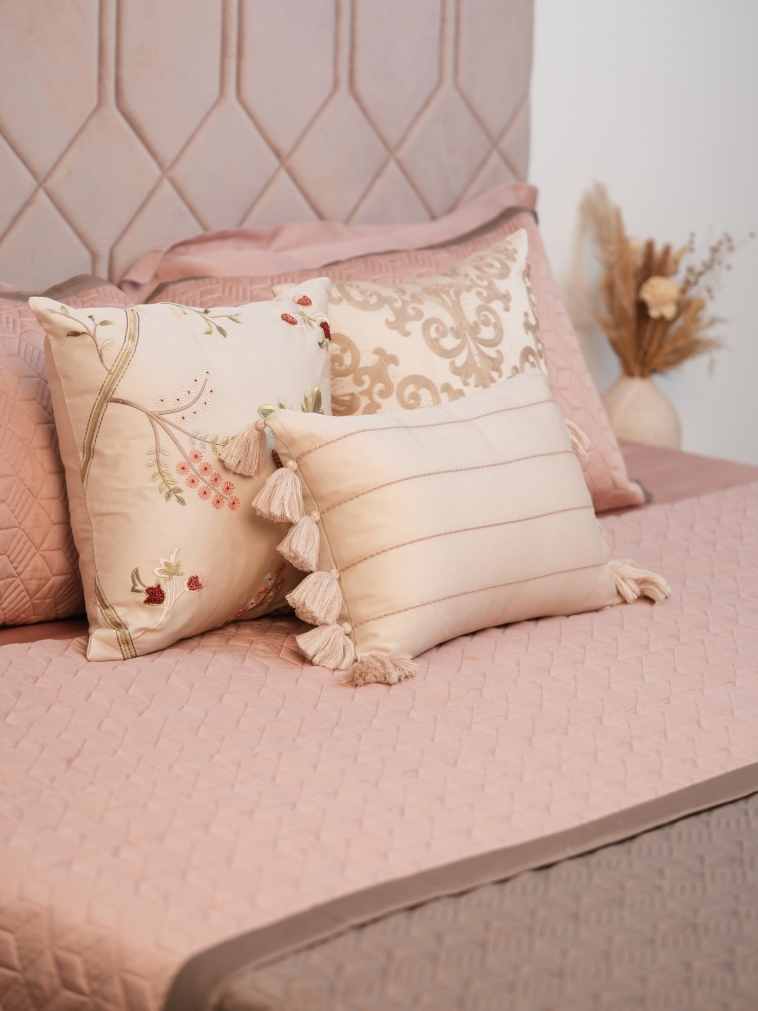 Sadyaska Adore Rose and Taupe 300TC Cotton 10 Pcs Bedding Set