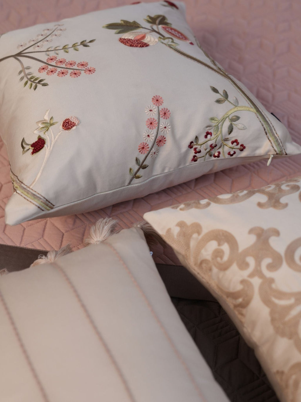 Sadyaska Adore Rose and Taupe 300TC Cotton 10 Pcs Bedding Set