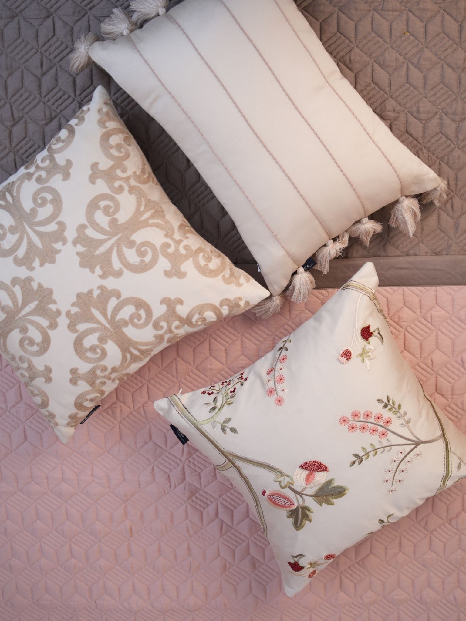 Sadyaska Adore Rose and Taupe 300TC Cotton 10 Pcs Bedding Set