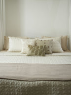 Sadyaska Adore Oats Beige and Ivory 300TC Cotton 10 Pcs Bedding Set