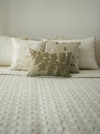 Sadyaska Adore Oats Beige and Ivory 300TC Cotton 10 Pcs Bedding Set