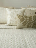 Sadyaska Adore Oats Beige and Ivory 300TC Cotton 10 Pcs Bedding Set