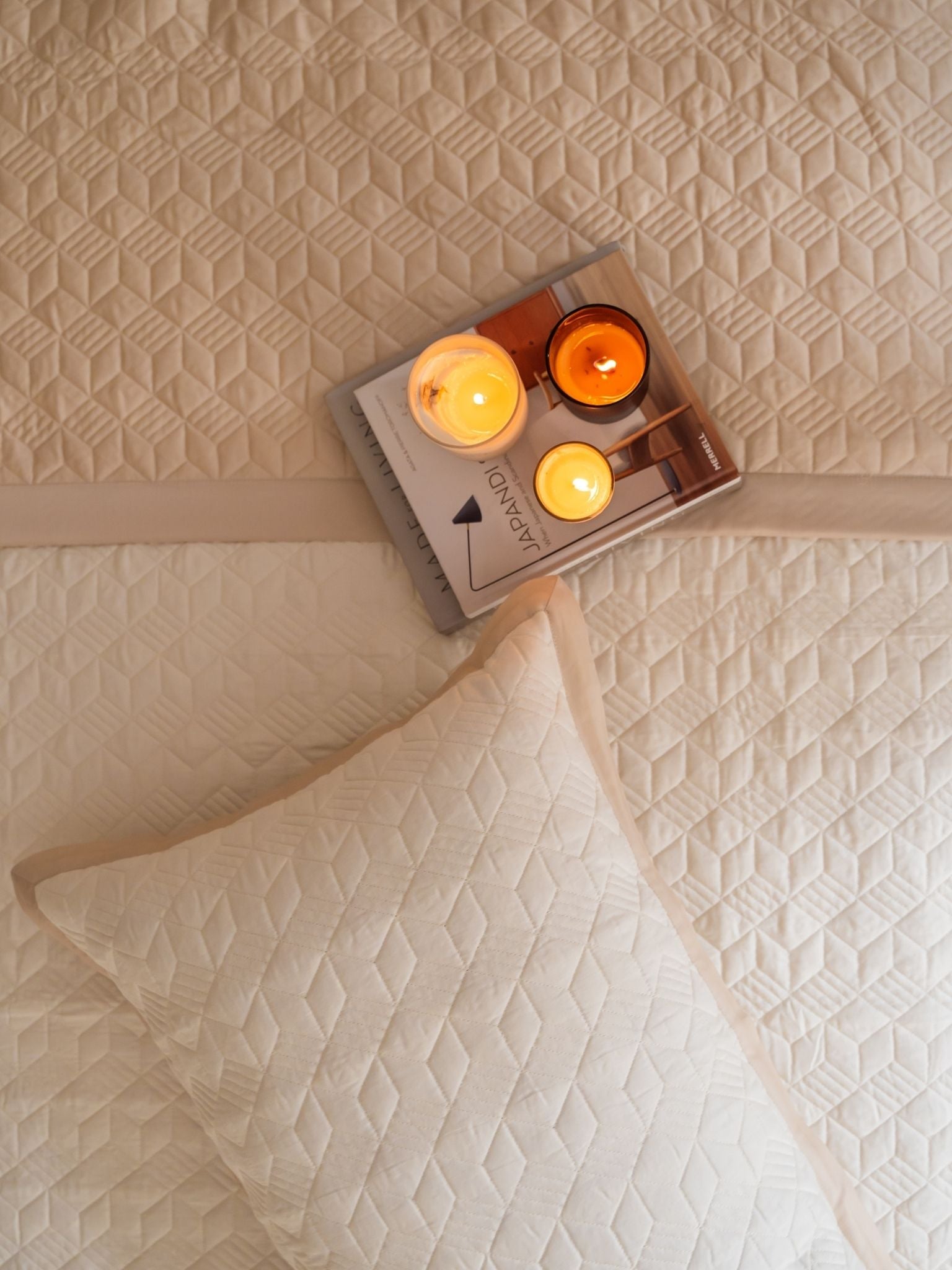 Sadyaska Oats Beige and Ivory Adore Cotton Reversible 1 Pcs Bedspread