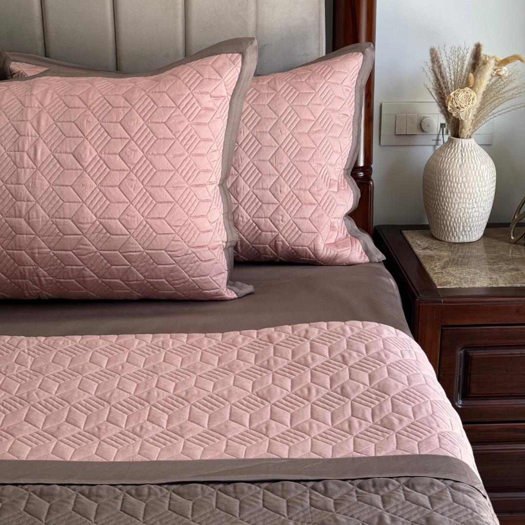 Sadyaska Baa Baa Boutique Rose and Taupe Kids 10 Pcs Bedding Set