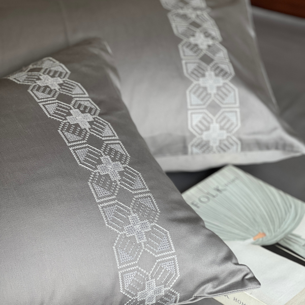 Sadyaska Allure Slate Embroidered s (Set of 2) 1 Pcs Pillow Cover
