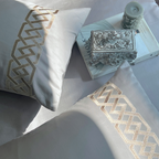 Sadyaska Austin Silver Embroidered s (Set of 2) 1 Pcs Pillow Cover