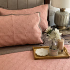 Sadyaska Coral & Taupe Beetle Reversible 1 Pcs Bedspread