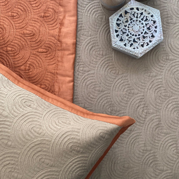 Sadyaska Rust & Hazel Beige Beetle Reversible 1 Pcs Bedspread