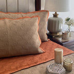 Sadyaska Rust & Hazel Beige Beetle Reversible 1 Pcs Bedspread
