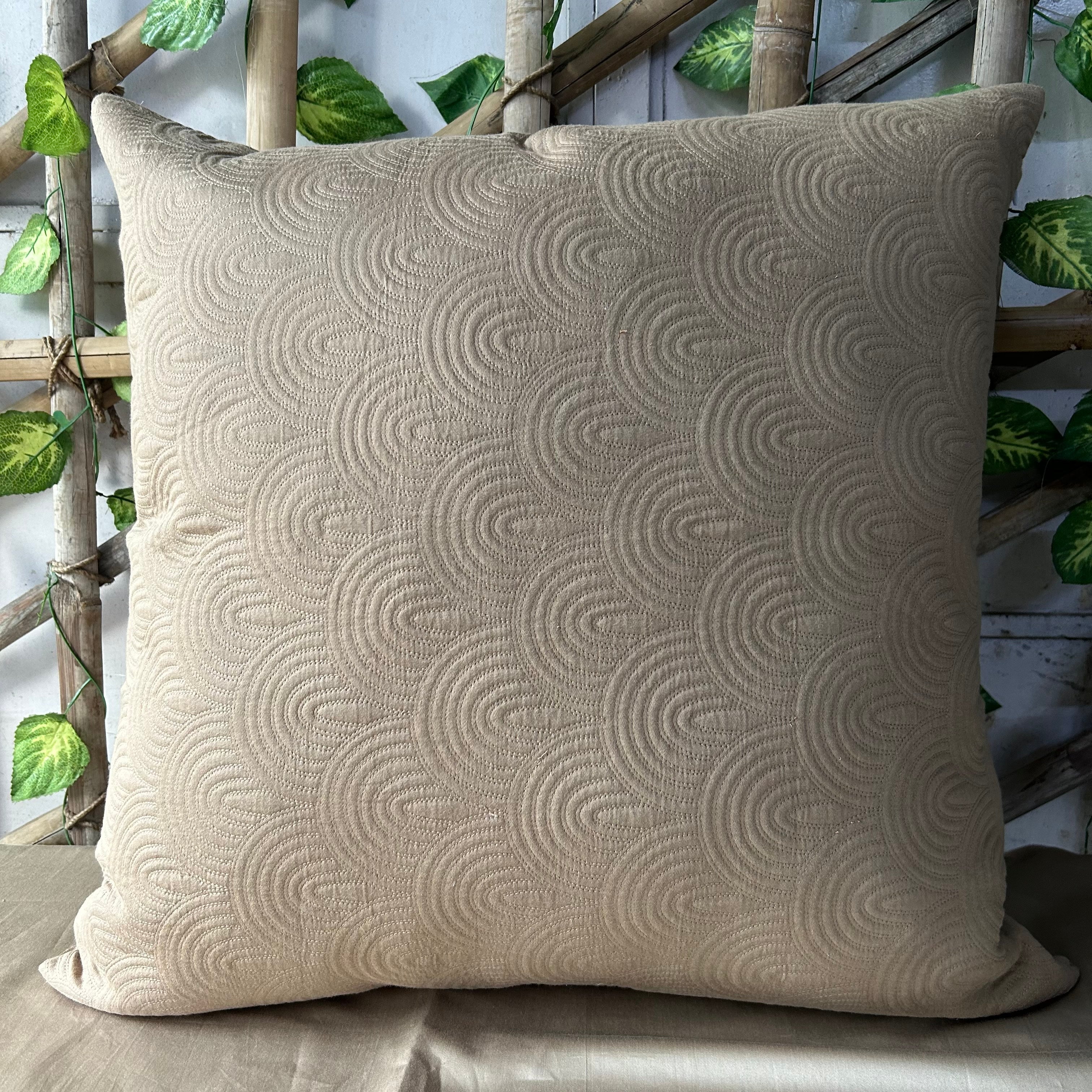 Sadyaska Beetle Hazel Beige Quilted Cotton 1 Pcs Euro Sham