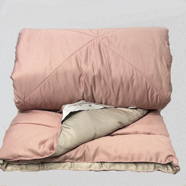 Sadyaska Beige and Old Rose 1000TC Cotton Rich Reversible Downfill 1 Pcs Quilt