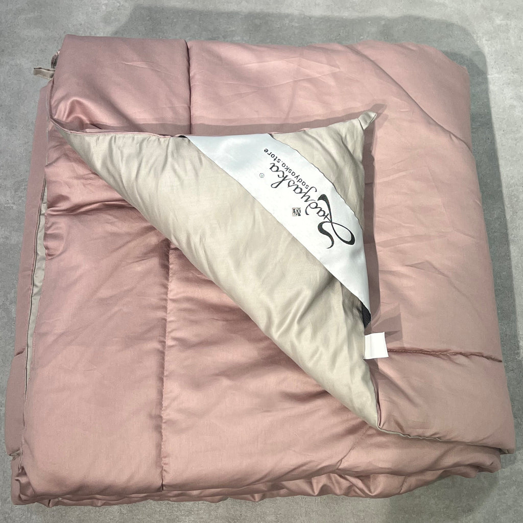 Sadyaska Beige and Old Rose 1000TC Cotton Rich Reversible Downfill 1 Pcs Quilt