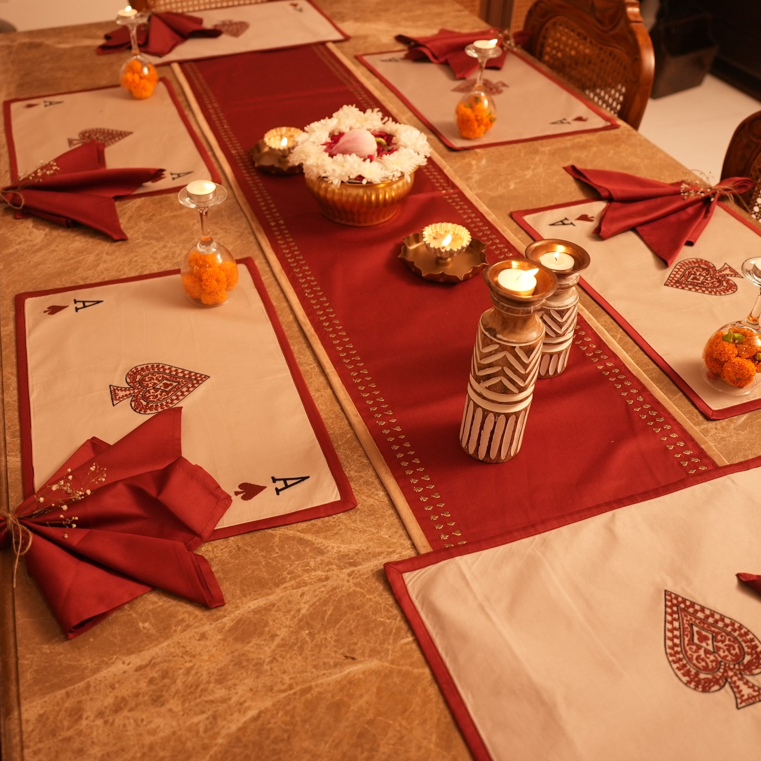 Sadyaska Deal and Dine Embroidered Set 13 Pcs Table Linen