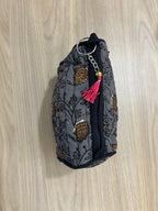 Sadyaska Brown Printed Cotton Medium Size ed Wedding Jewelry Pouch / Cosmetic / Make Up Case Multifunction Storage 1 Pcs Quilt