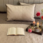 Sadyaska Buff & Khaki Blossom Reversible 1 Pcs Bedspread