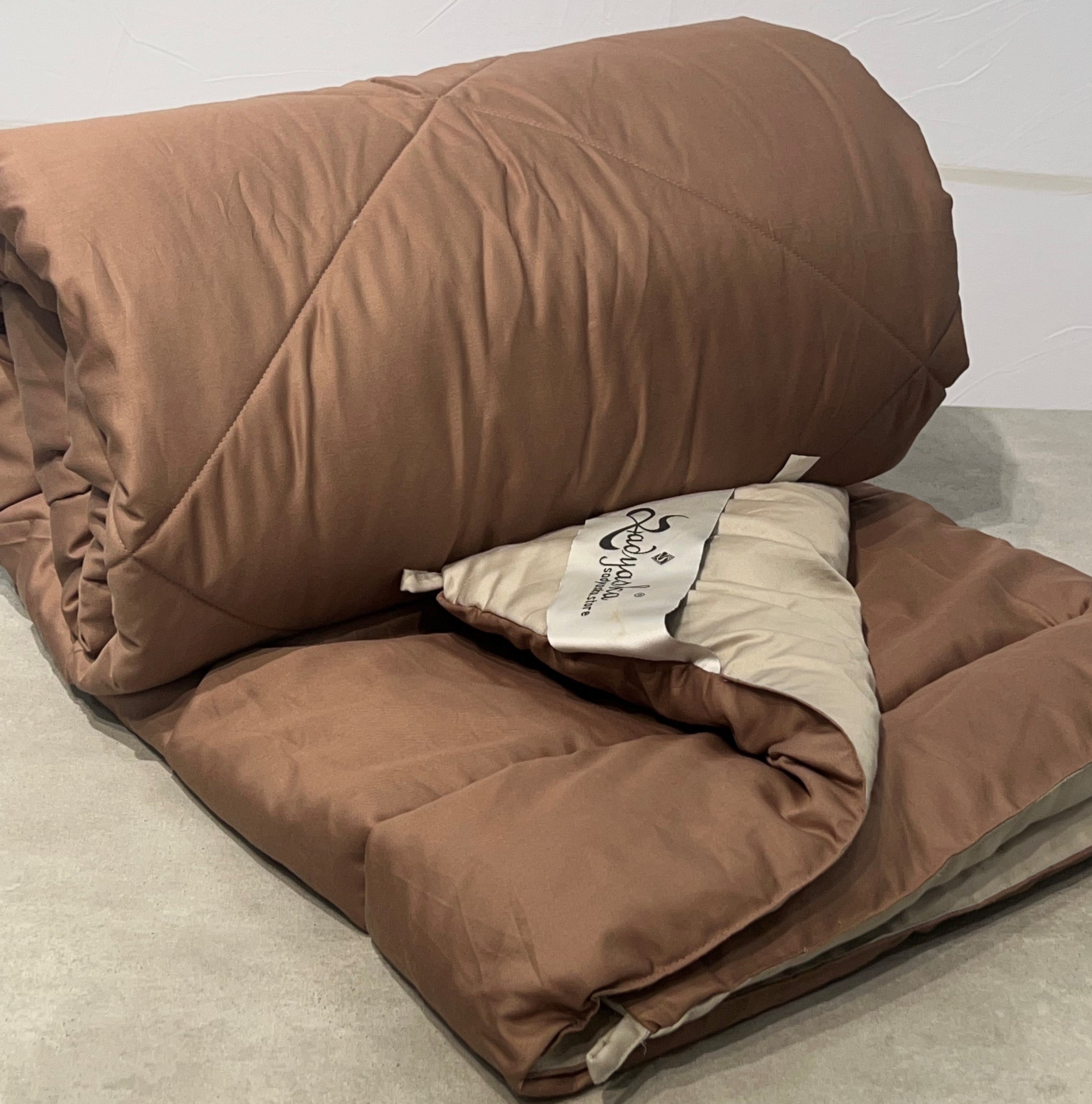 Sadyaska Brandy Rose and Beige 1000TC Cotton Rich Reversible Downfill 1 Pcs Quilt