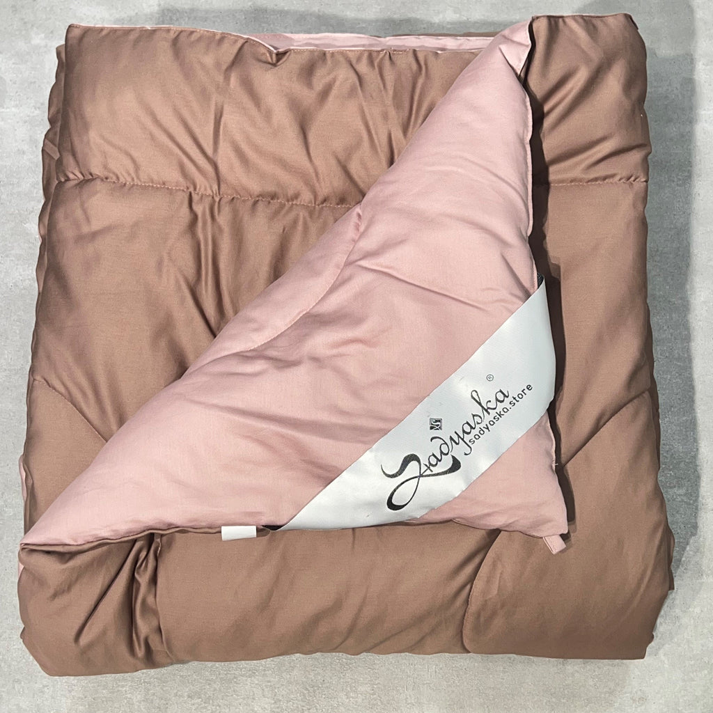 Sadyaska Brandy Rose and Old Rose 1000TC Cotton Rich Reversible Downfill 1 Pcs Quilt