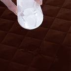 Sadyaska Microfibre ed Waterproof Fitted Brown Mattress Protector 1 Pcs Quilt