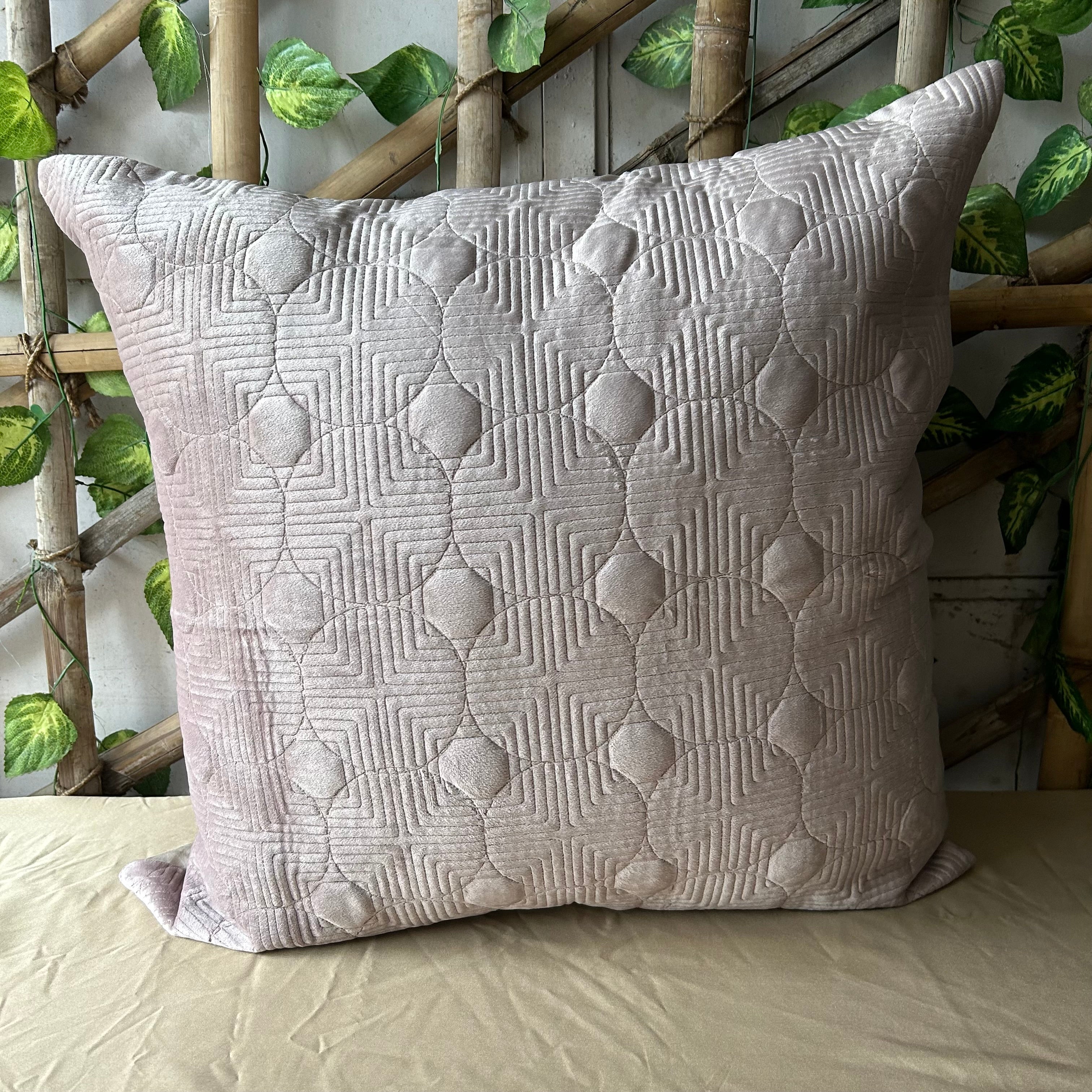 Sadyaska Bubble Onion Pink Quilted Velvet 1 Pcs Euro Sham