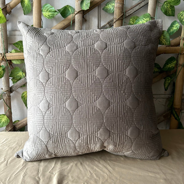 Sadyaska Bubble Silver Quilted Reversible Velvet 1 Pcs Euro Sham