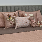Sadyaska Baa Baa Boutique Rose and Taupe Kids 10 Pcs Bedding Set