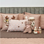 Sadyaska Baa Baa Boutique Rose and Taupe Kids 10 Pcs Bedding Set