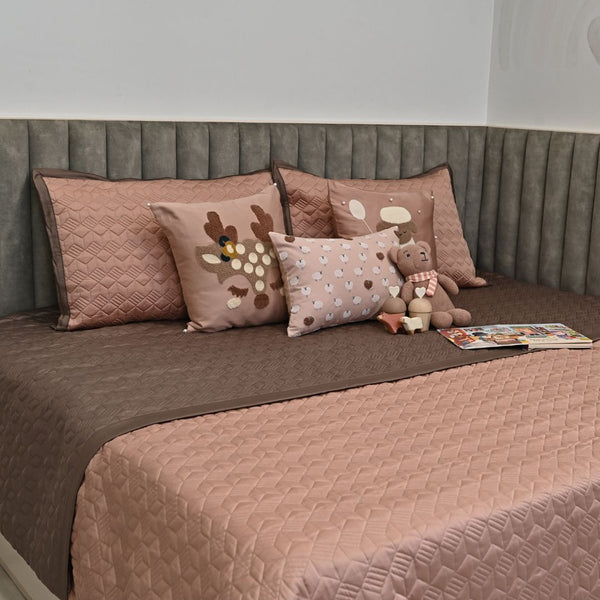 Sadyaska Baa Baa Boutique Rose and Taupe Kids 10 Pcs Bedding Set